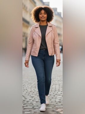 Women's Blush Pink Moto Jacket  NWT Size 1X
